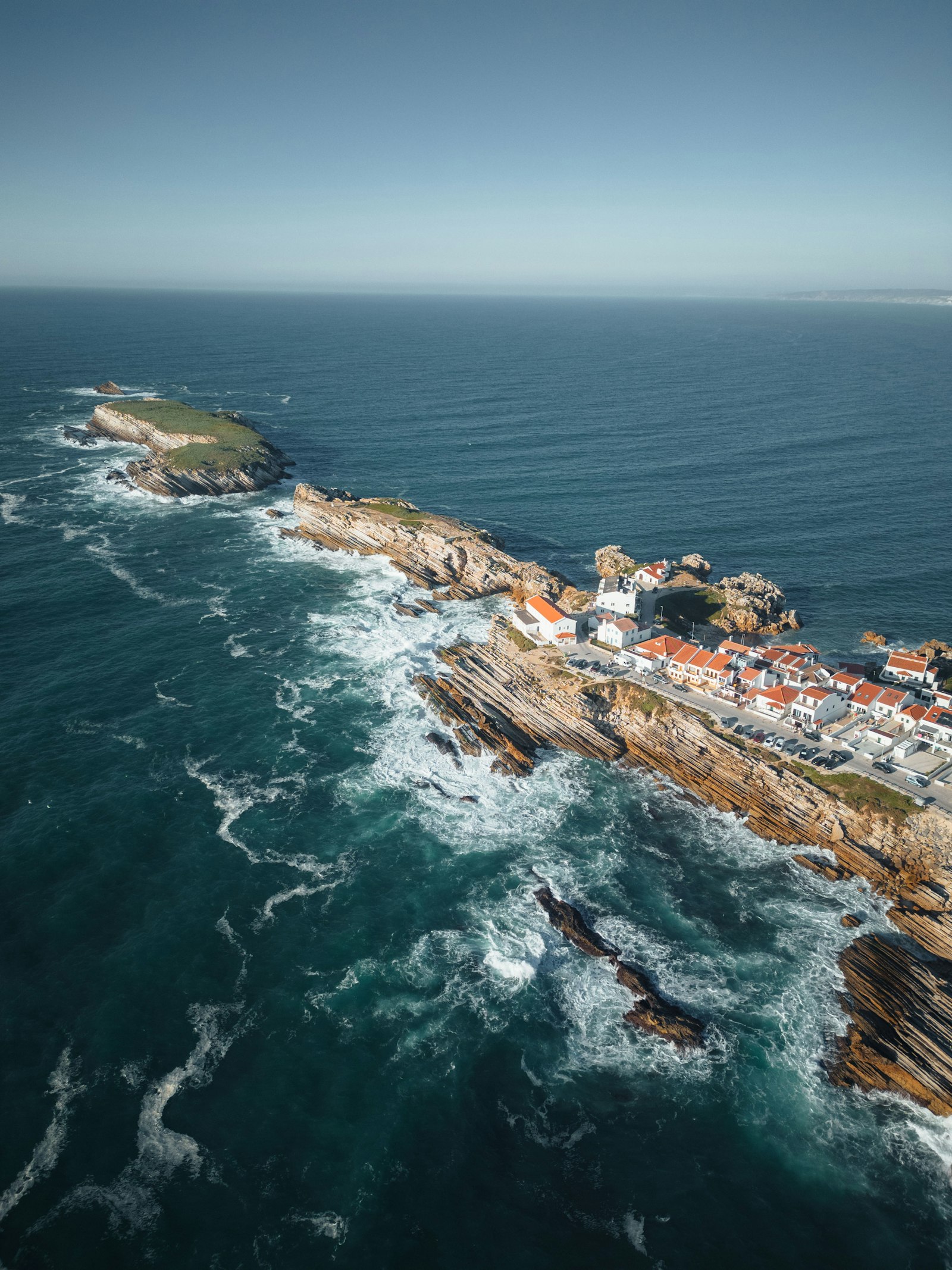Aerial view of Ferrel/Baleal on the Silver Coast, Portugal