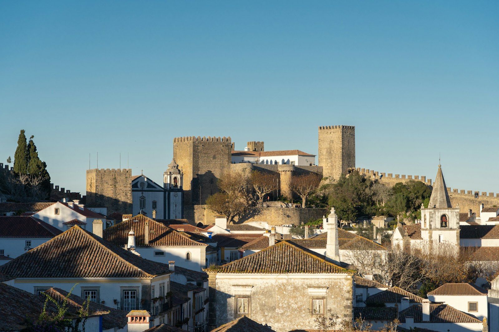 The medieval castle overlooking the old town of Óbidos, Portugal