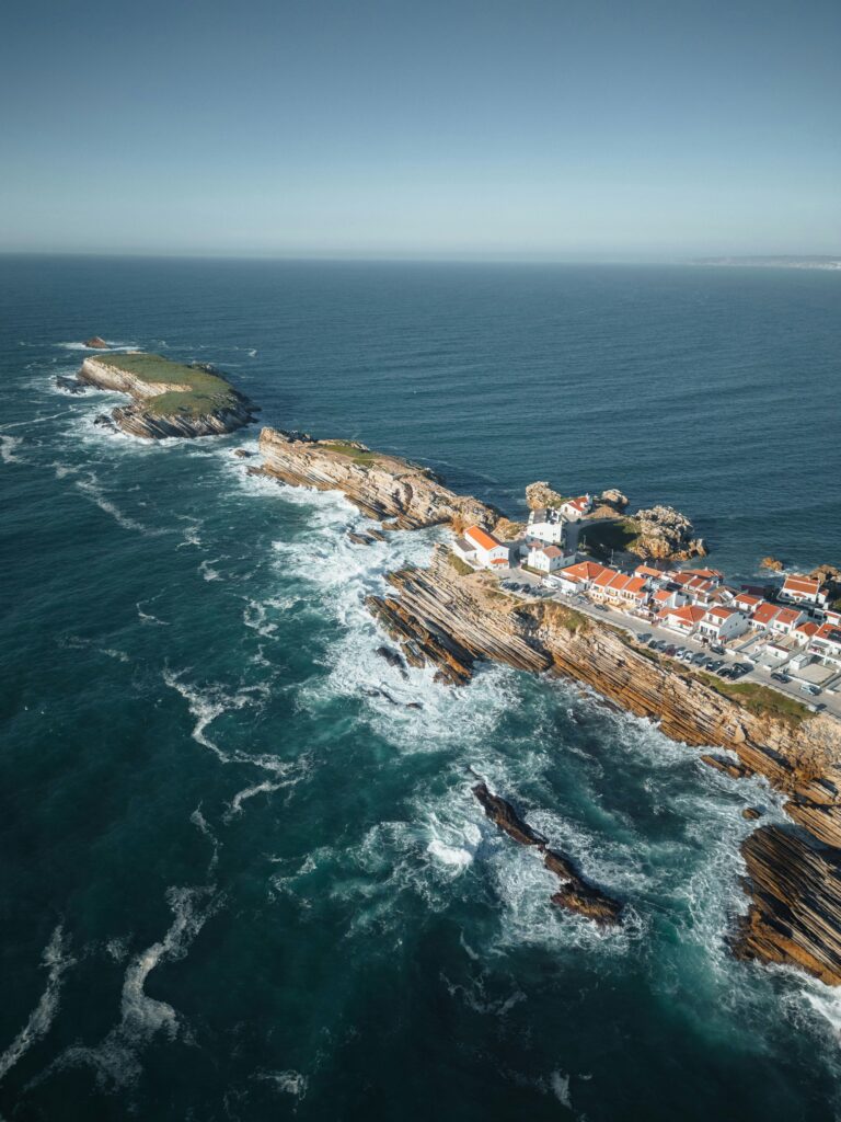 Cost of living Silver Coast Portugal - aerial view of Peniche coastline